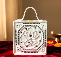 Mini Lotus Lippan Art Handcrafted Square Sling Bag